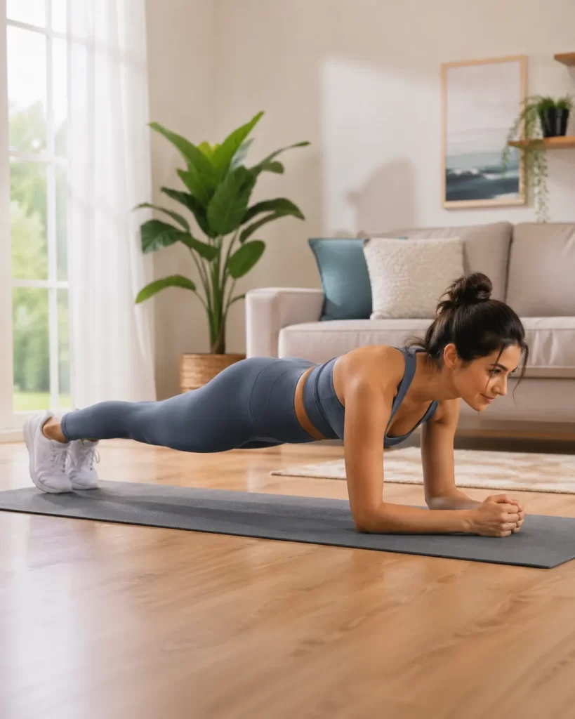 Een eenvoudige plank-oefening thuis om stap voor stap je romp te versterken.