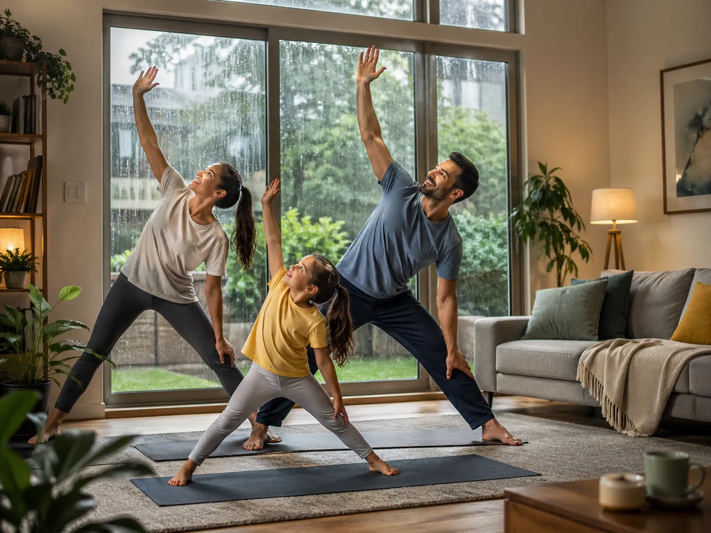 Blijf fit en energiek met eenvoudige oefeningen in huis, ook wanneer het buiten regent.
